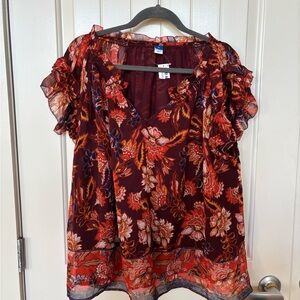 ☀️5 for $30☀️ Old Navy Floral Ruffle Blouse